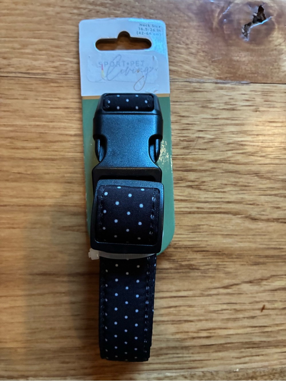 Classic black Polka Dot Dog Collar - large